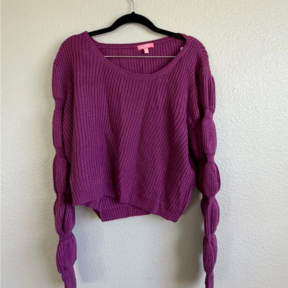 Sugar Thrillz Tops - Women's Purple Cropped Sweater